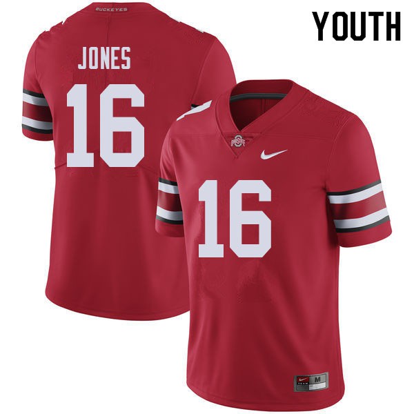Ohio State Buckeyes #16 Keandre Jones Youth Football Jersey Red